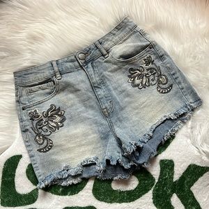 Aeropostale Tokyo Darling High Waisted Embroidered Shorts